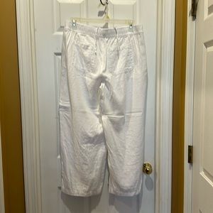 White linen pants